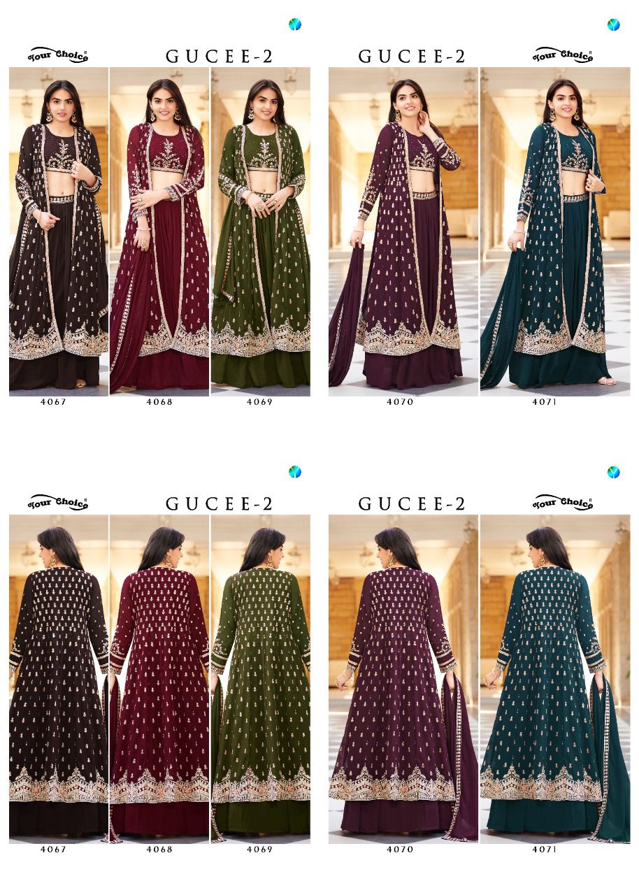 Your Choice Gucee 2 Stylish Wedding Wear Georgette Heavy Work Designer Salwar Kameez Collection