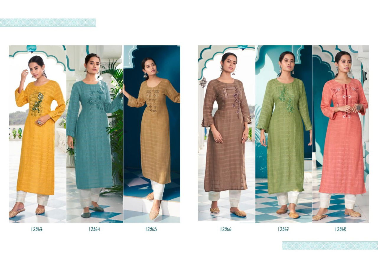 Kalaroop Beetle Fancy Ethnic Wear Heavy Rayon Embroidery Kurti Collection