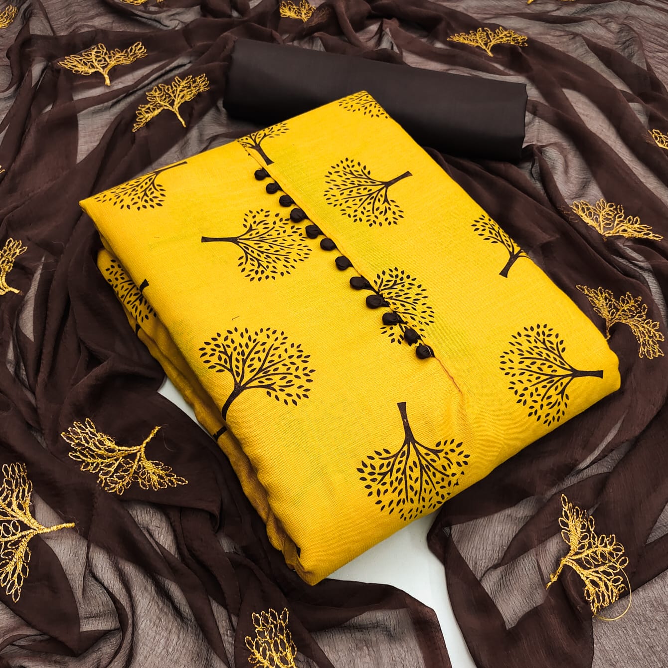 Gng 50007 Casual Daily Wear Slub Cotton Printed Dress Material Collection