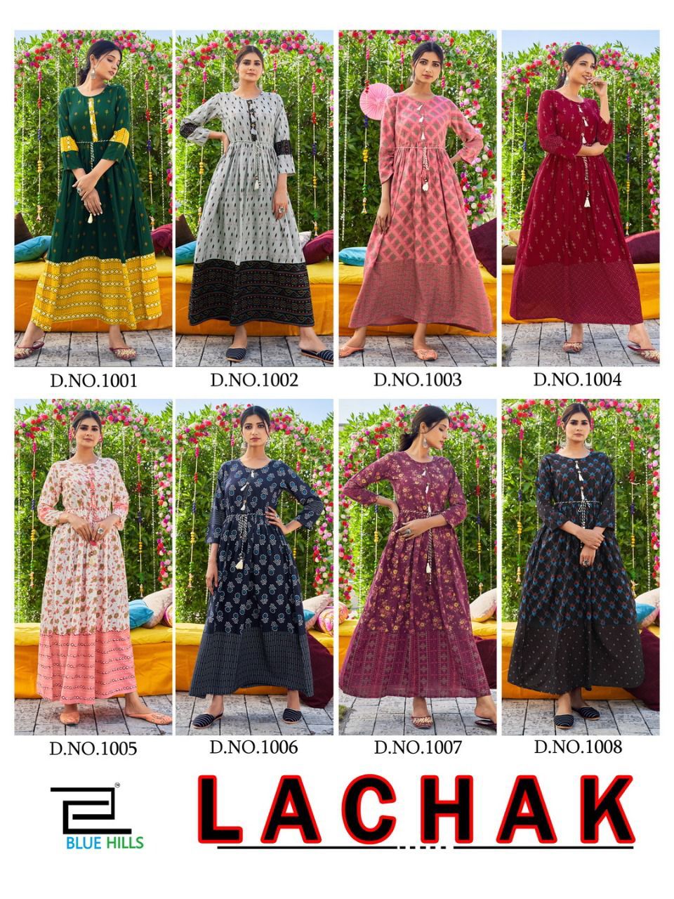 Blue Hills Lachak 1 Heavy Festive Wear Rayon Floor Touch Latest Anarkali Kurtis Collection