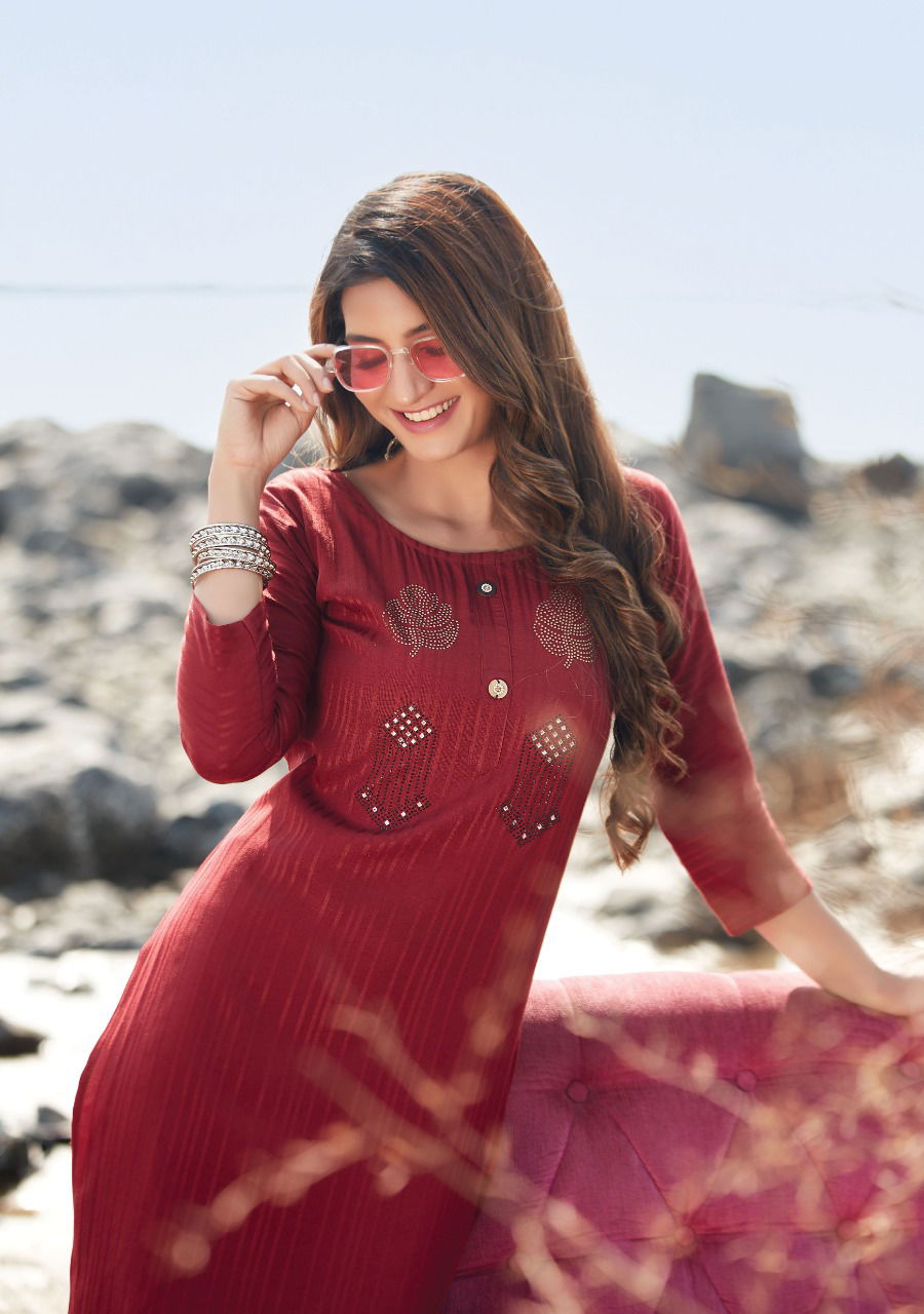 Wanna Maggie 2 Exclusive Fancy Party Wear Rayon Kurti With Bottom Collection