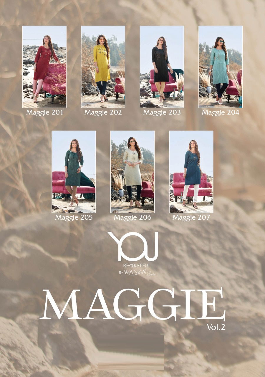 Wanna Maggie 2 Exclusive Fancy Party Wear Rayon Kurti With Bottom Collection