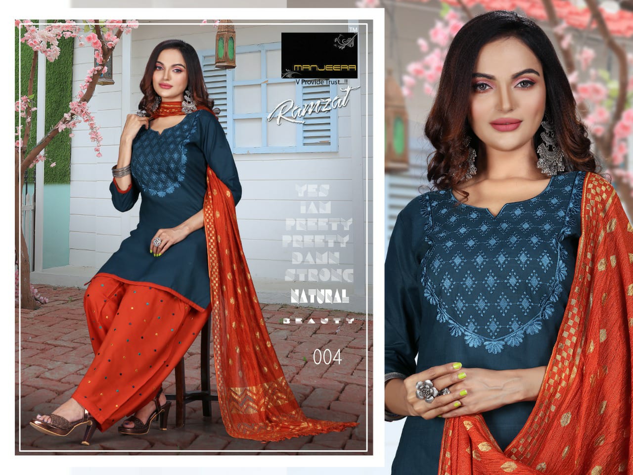Manjeera Ramzat Latest Fancy Ethnic Wear Rayon Ready Made Collection