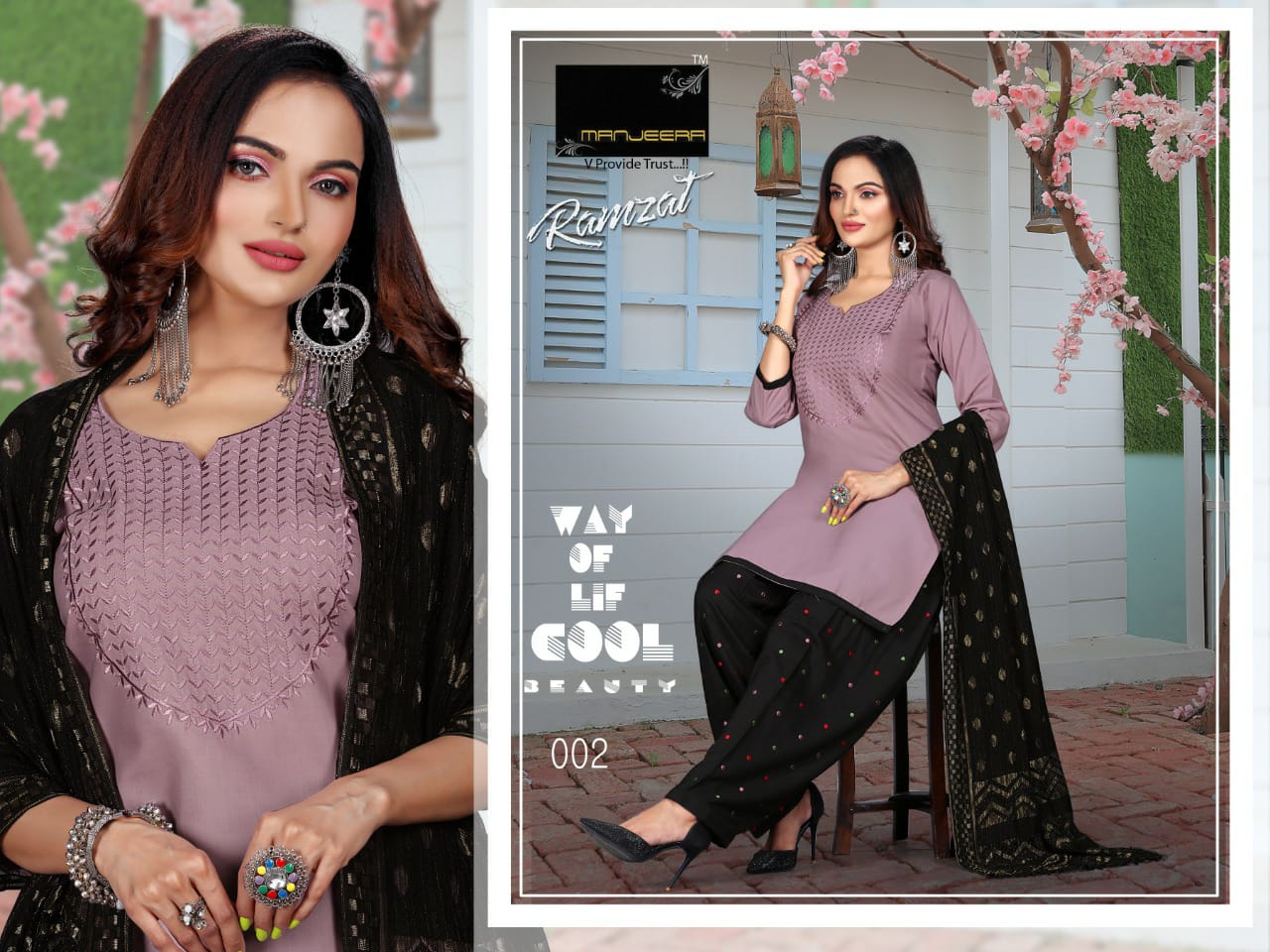 Manjeera Ramzat Latest Fancy Ethnic Wear Rayon Ready Made Collection