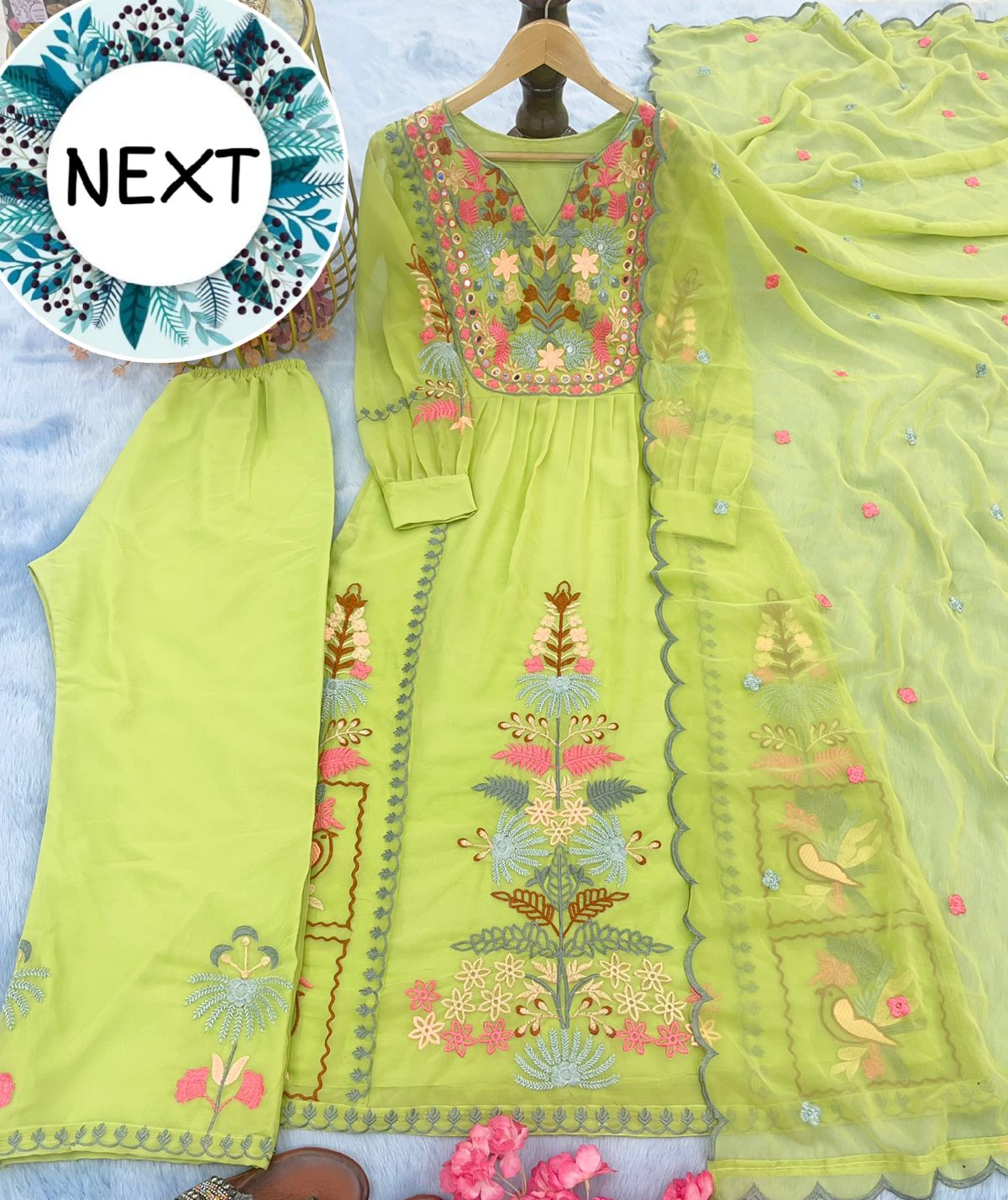  DN 320 Faux Georgette Kurti With Bottom Dupatta Catalog