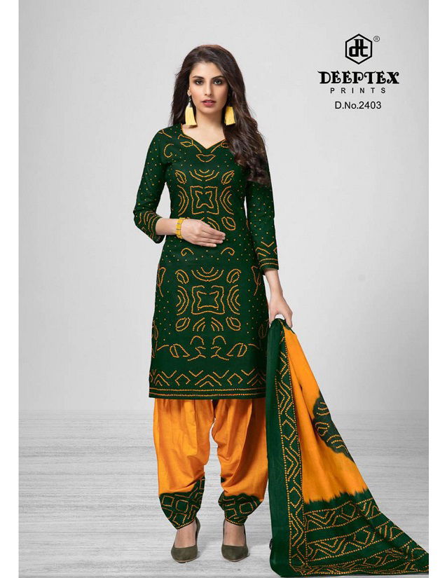 Deeptex Classic Chunaris 24 Latest Fancy Designer Casual Regular Wear Printed Cotton Dress Material Collection
