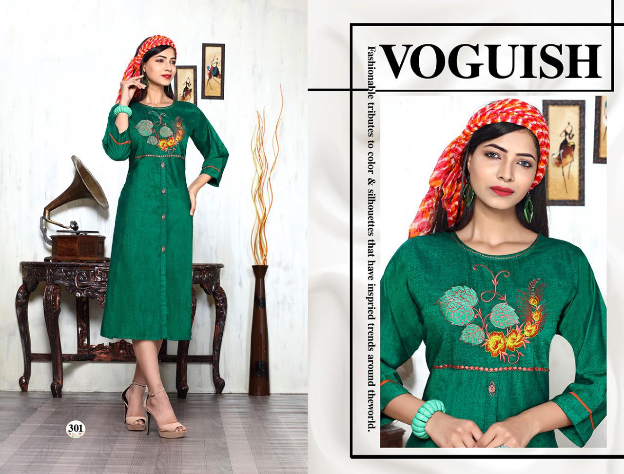 Trendy Melody 2 Heavy Rayon Hot Fix Butta Work Latest Designer Party Wear Stylish Kurtis Collections