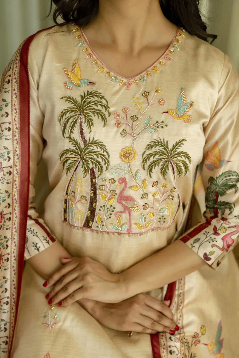 Hr 25 Viscose Assam Silk Kurti Bottom With Dupatta Wholesale Clothing Distributors In India