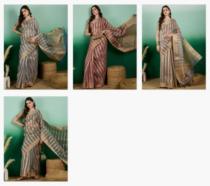Color Set 8222 Party Wear Organza Stylish Saree Best Wholesale Shop In Surat
