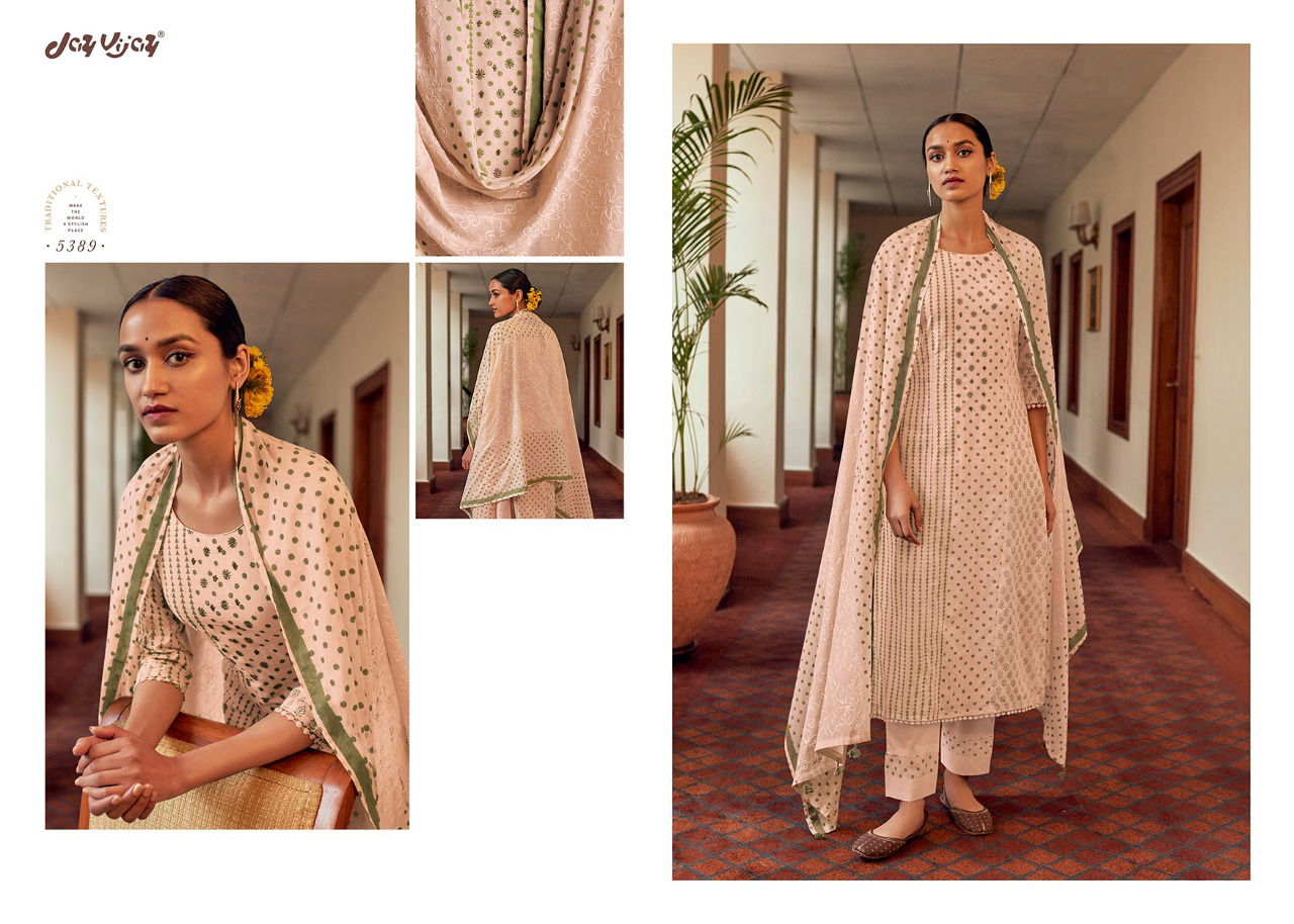 JAY VIJAY SURAHI Fancy Designer Festive Wear Pure Cotton Block Print With Hand Work Salwar Suit Collection