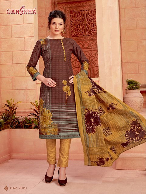 Ganesha Print 23 Latest Designer Printed Cotton Dress Material Collection