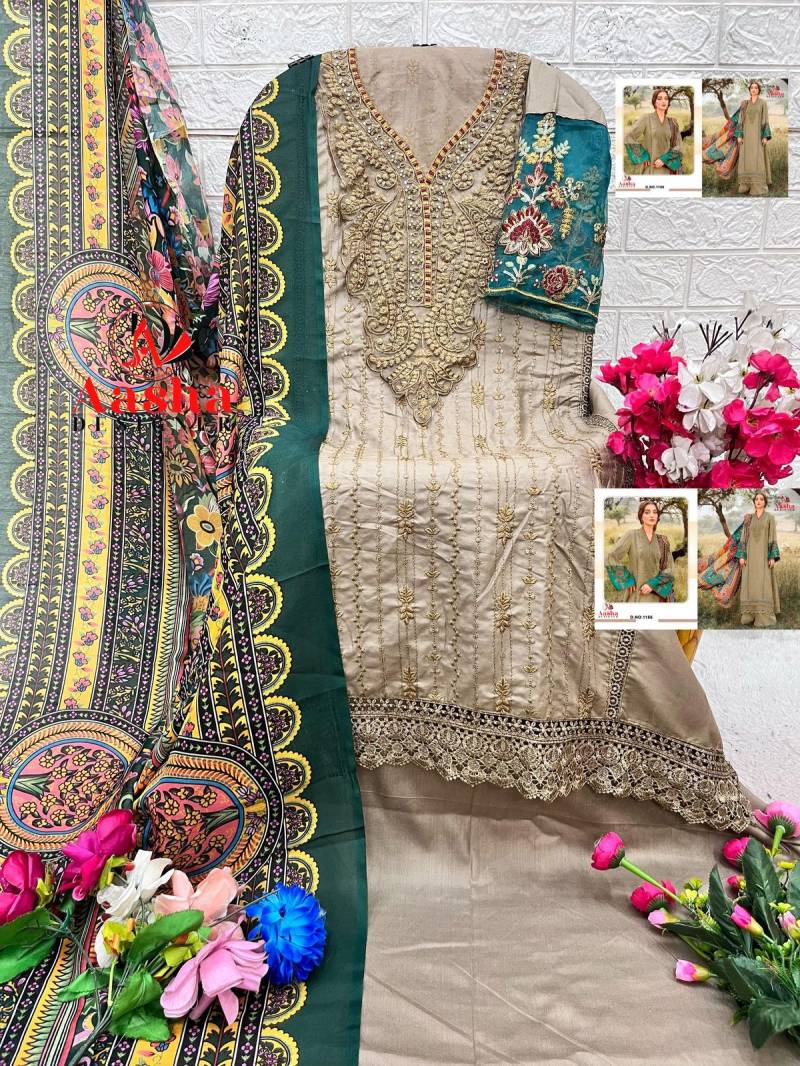 Aasha 1155 Cotton Dupatta Pakistani Salwar Kameez Wholesale In Delhi