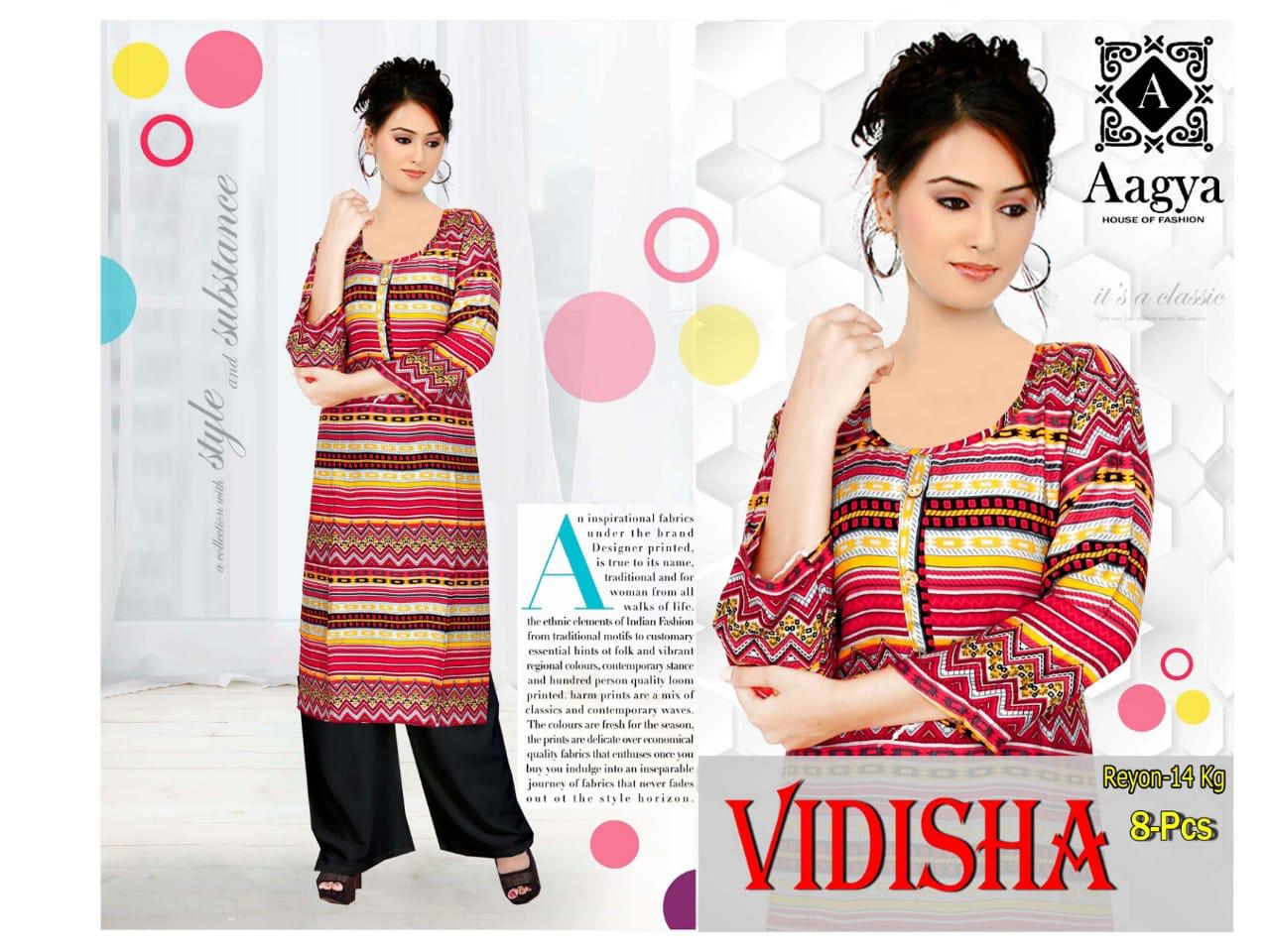 Aagya Vidhisha Stylish Daily Wear Printed Rayon Kurtis With Plazzo Collection