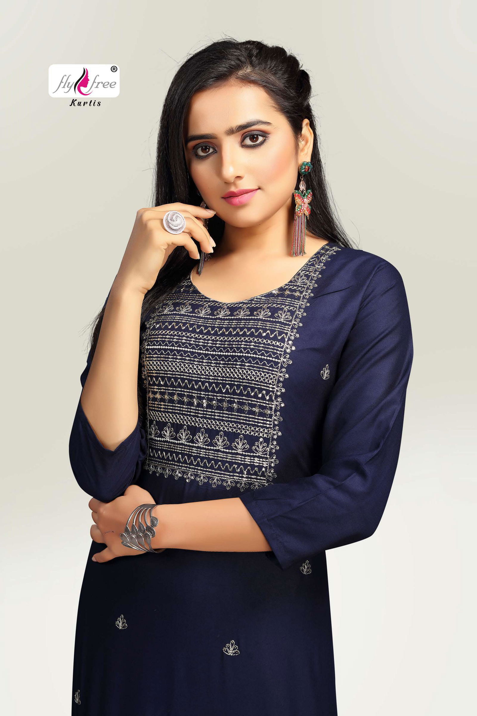 Fly Free Livik Ethnic Wear Kurti With Palazzo Rayon Designer Collection
