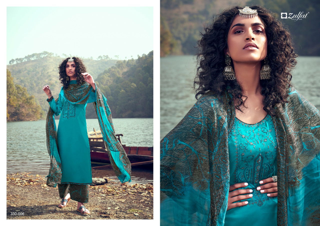 Zulfat Mohini 5 Latest fancy Festive Wear Heavy Embroidery Work Designer Dress Material Collection
