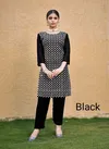 Roohi By Moksh Fox Georgette Chikan Embroidery Kurti With Bottom Orders In India