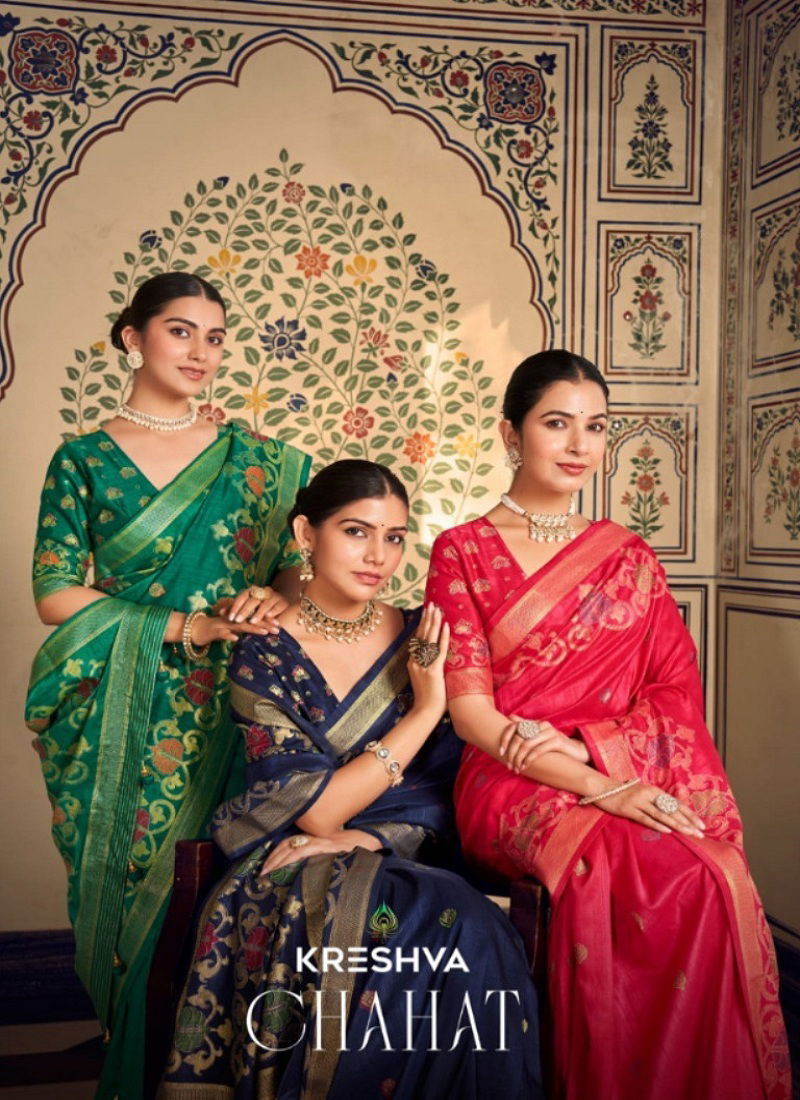 Chahat By Kreshva P V Silk Banarasi Traditional Wear Saree Wholesalers In Delhi