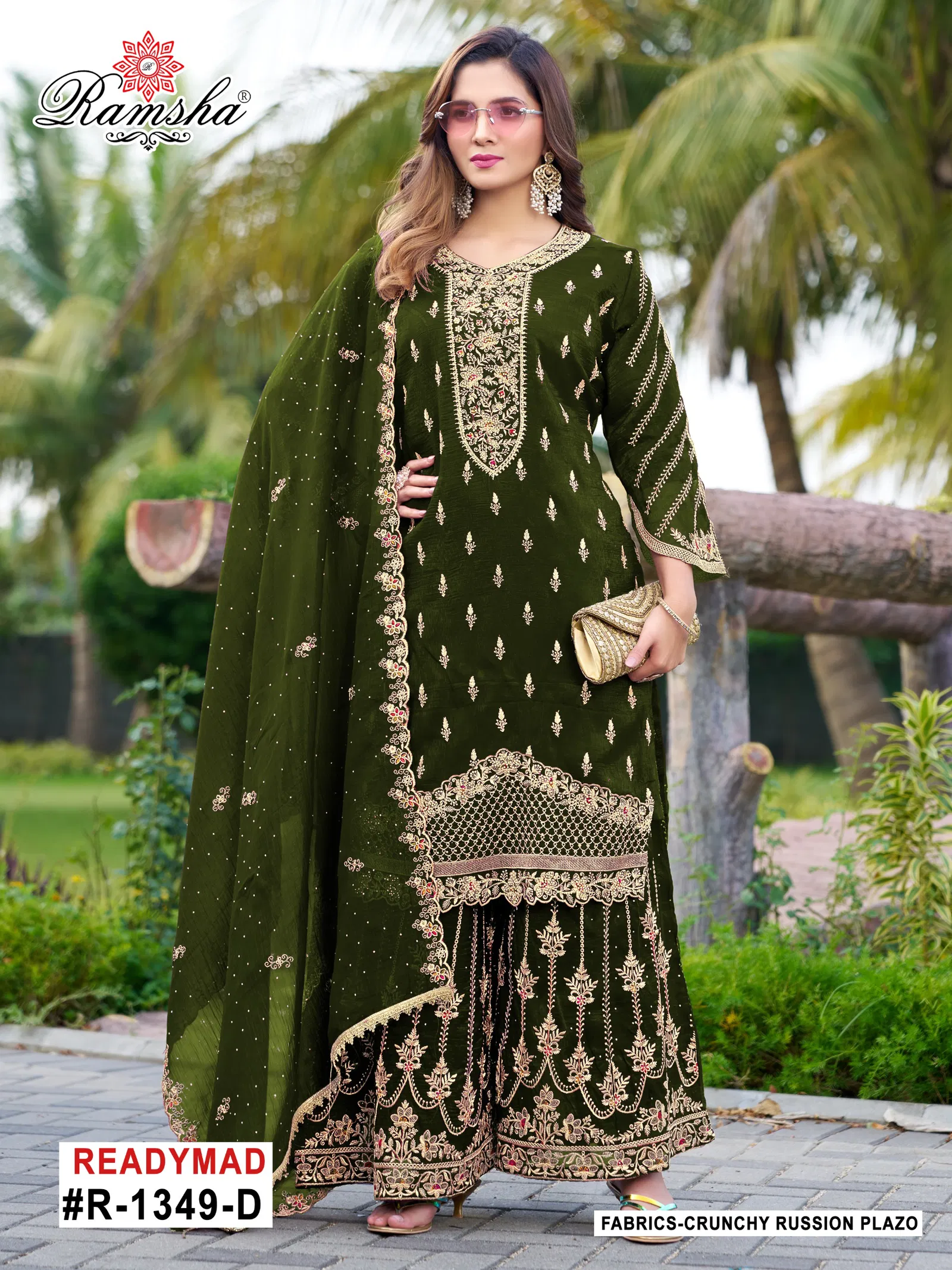 R 1349 Nx By Ramsha Crunchy Pakistani Readymade Suits Wholesale In India