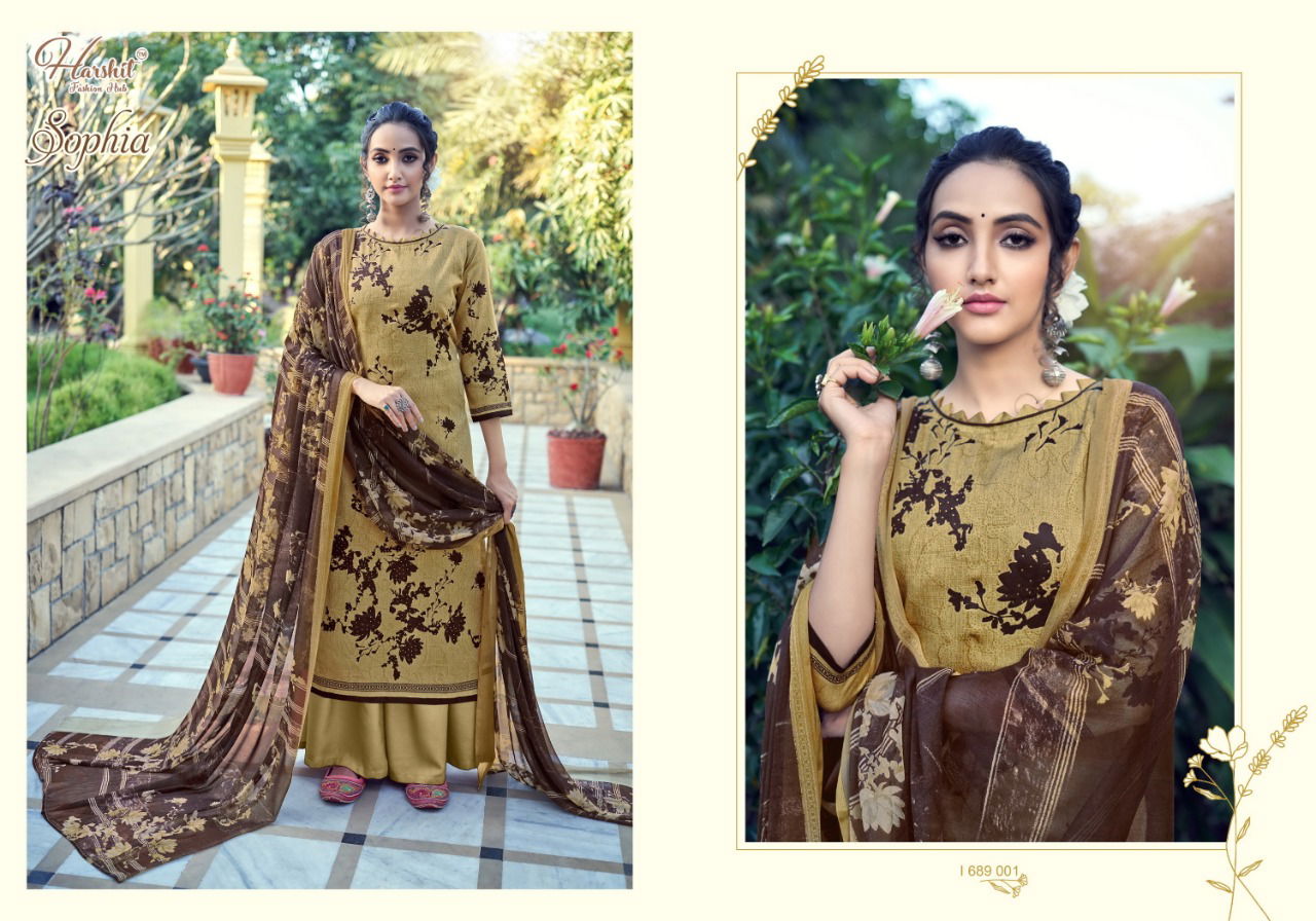Harshit Sophia Latest Fancy Designer Heavy Casual Wear Pure Cambric Cotton Digital Style Print with Swarovski Diamond Work Dress Material
