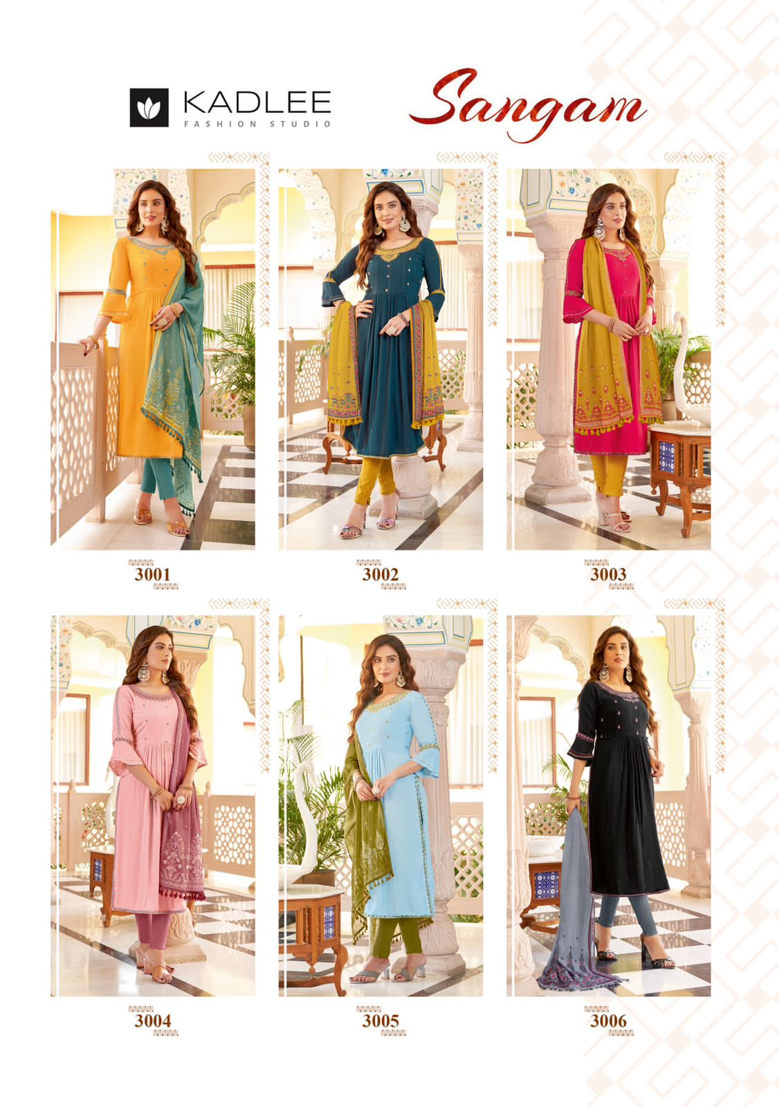 Sangam By Kadlee Designer Rayon Readymade Suits Catalog