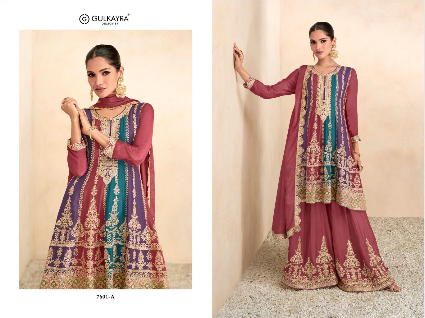 Preet Platinum 7601 By Gulkayra Real Chinon Wedding Salwar Suits Wholesale Market In Surat