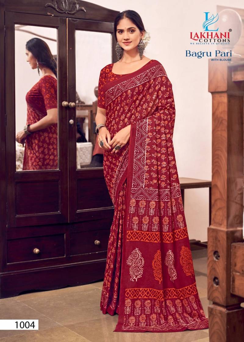 Bagru Pari Vol 1 By Lakhani Cotton Printed Fancy Saree Wholesale Online