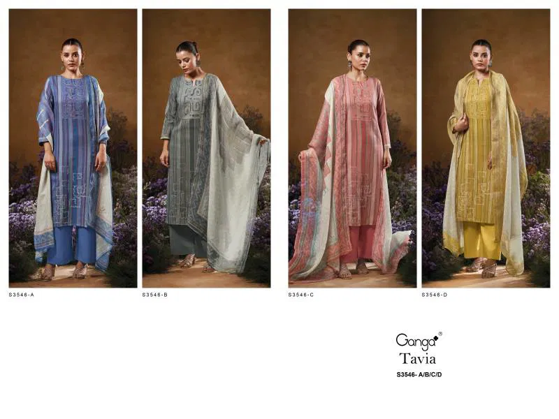Tavia By Ganga Cotton Printed Embroidered Salwar Kameez Bulk Orders In India