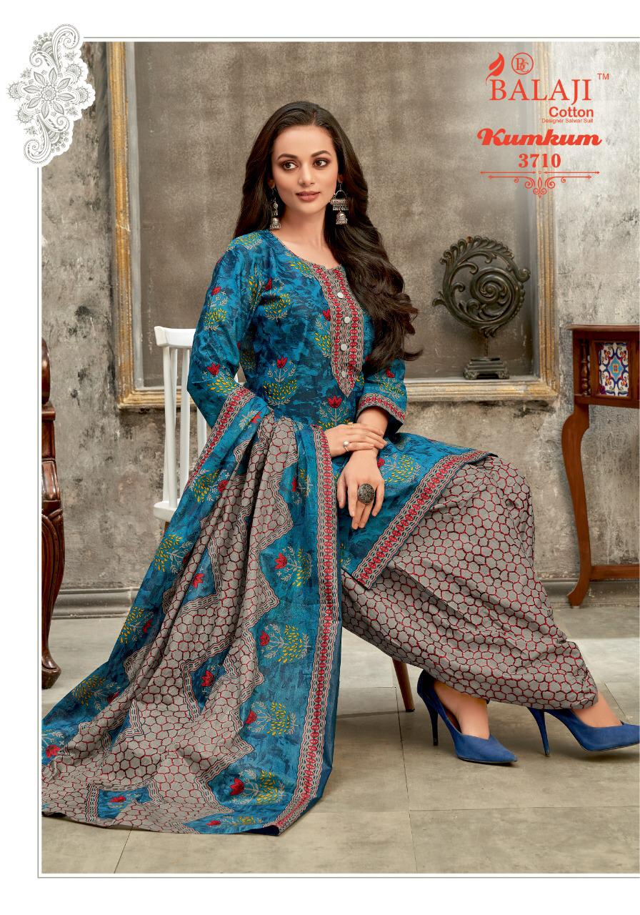 Balaji Cotton KumKum 25 Latest Fancy Designer Regular Casual Wear Cotton Printed Dress Material Collection

