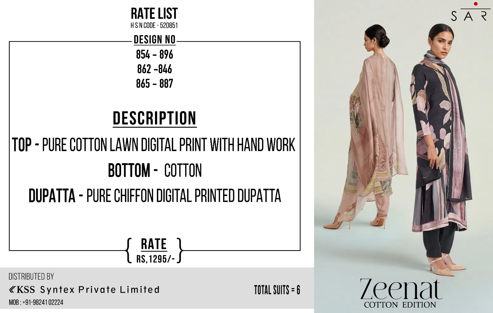 Zeenat By Sarg Lawn Cotton Printed Dress Material Suppliers In India