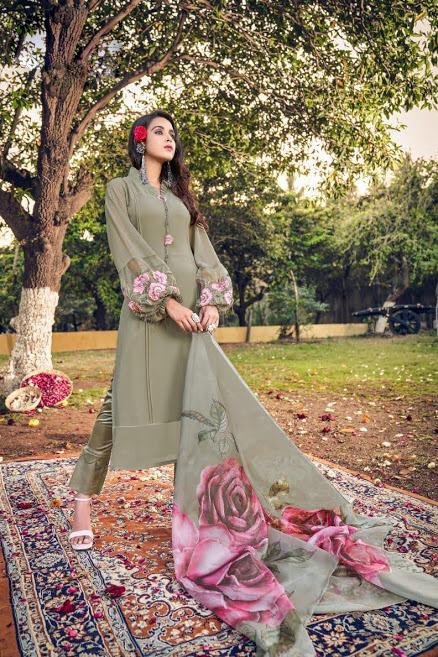 Tunic With Classy Embroidery 21 Exclusive Latest Fancy Designer Festive Wear Pure Georgette Readymade Salwar Suit Collection

