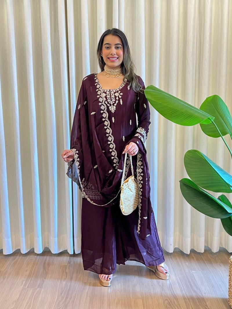 Afs Chinon Suit 1 Designer Chinon With Work Readymade Wholesalers In India