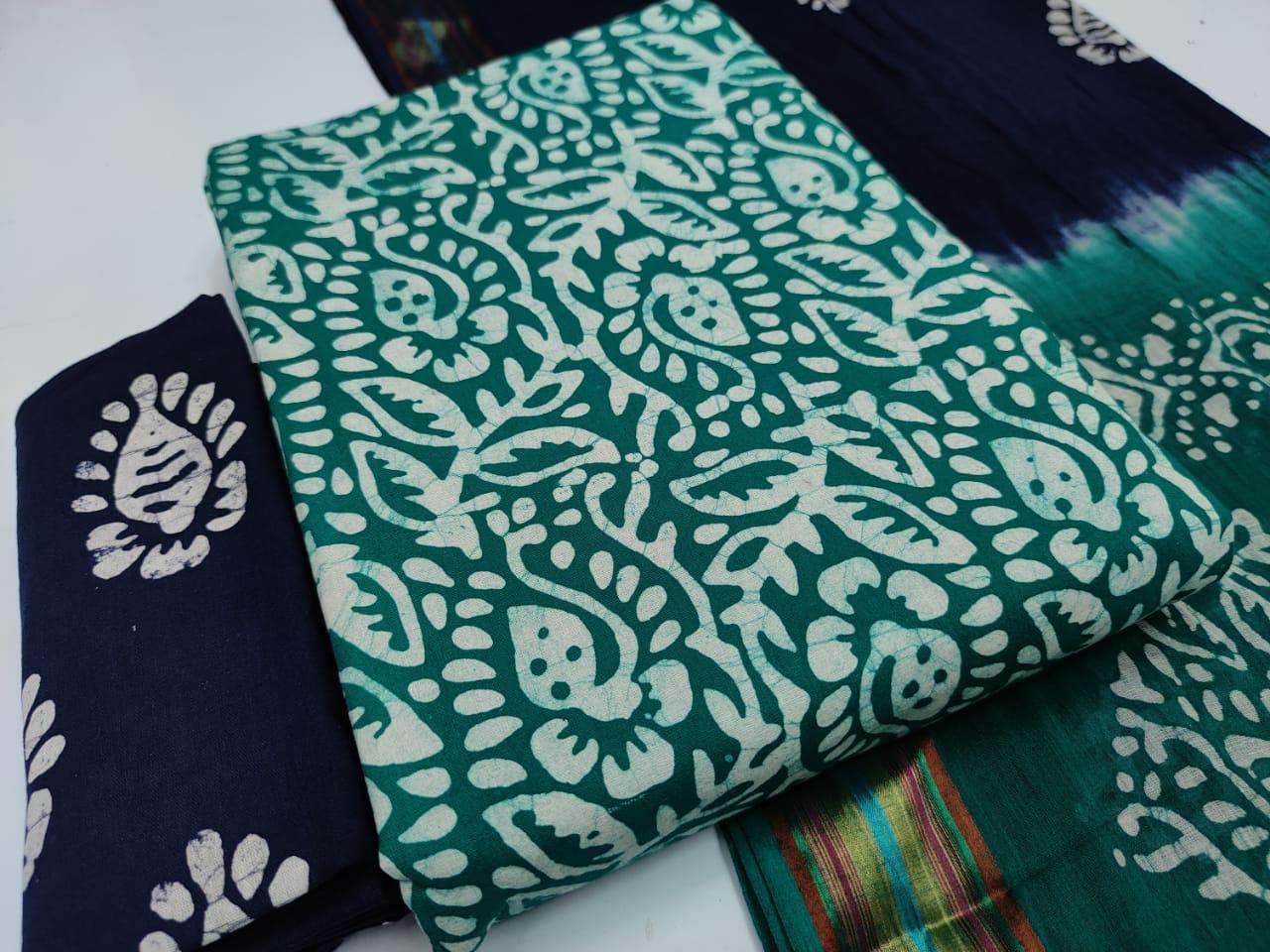 Batik 3 Bandhani Latest Fancy Designer Casual Regular Wear Printed Cotton Dress Material Collection
