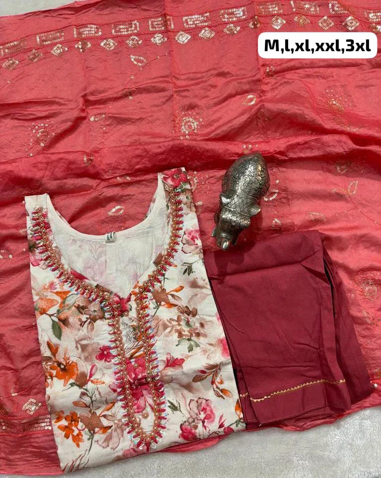 Virat Hand Work Kurti With Bottom Dupatta Catalog