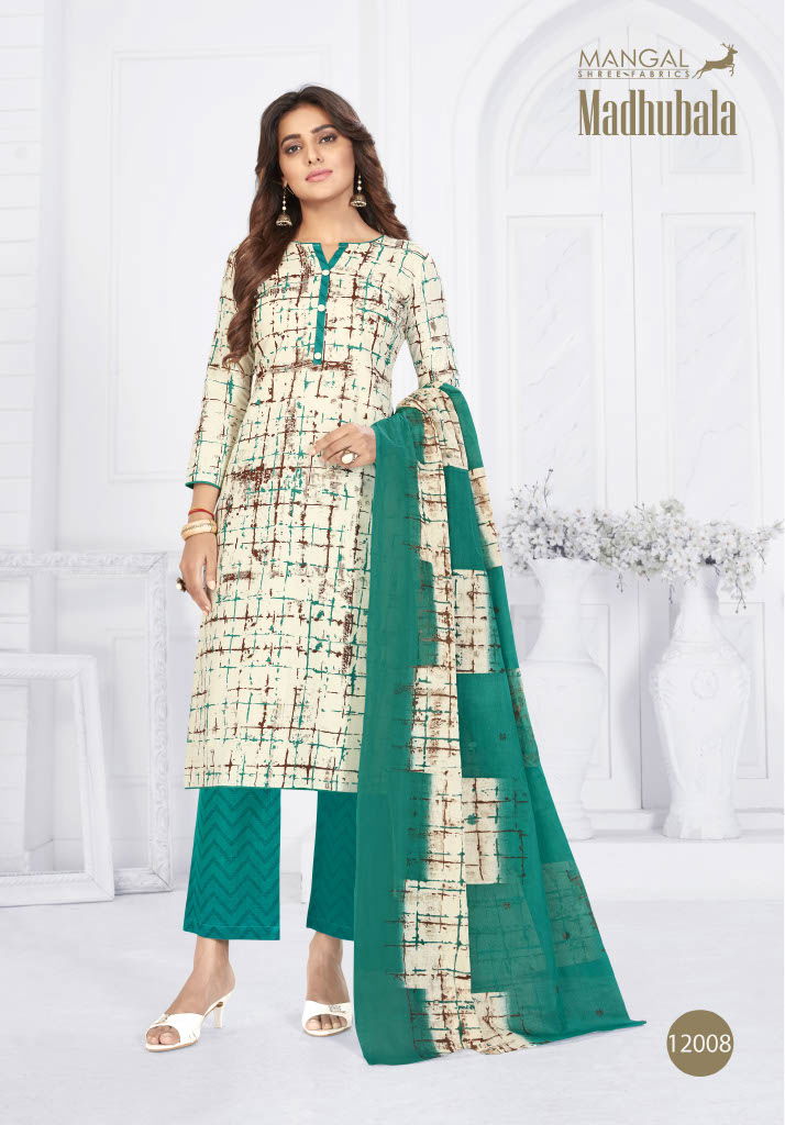 Mangal Shree Madhubala 12 Printed Designer Cotton Daily wear Dress Material Collection
