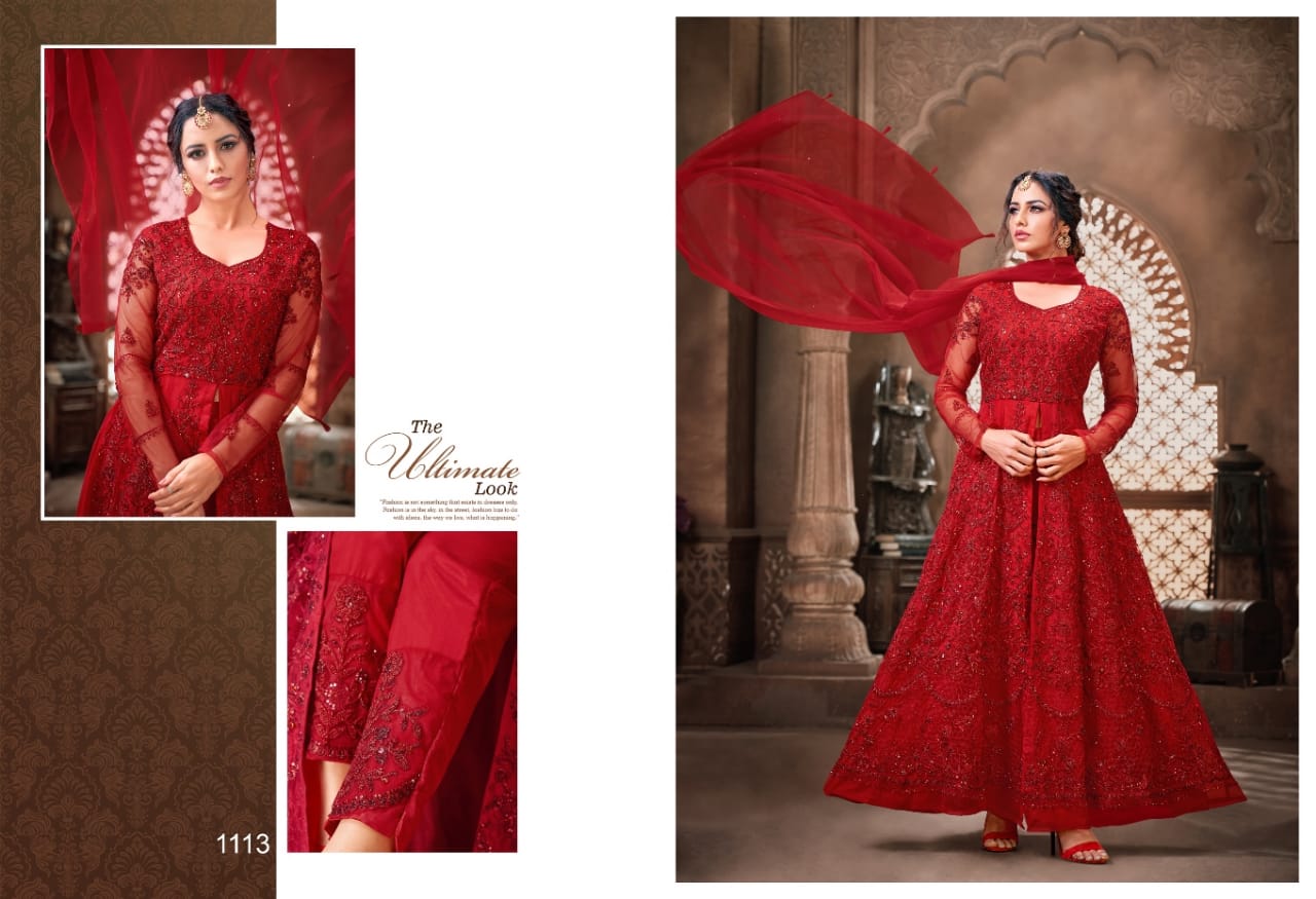 Nazneen 1111 Series Latest Collection Of Heavy Designer Full Heavy Thread Embroidery Work Salwar  Suit Collection 