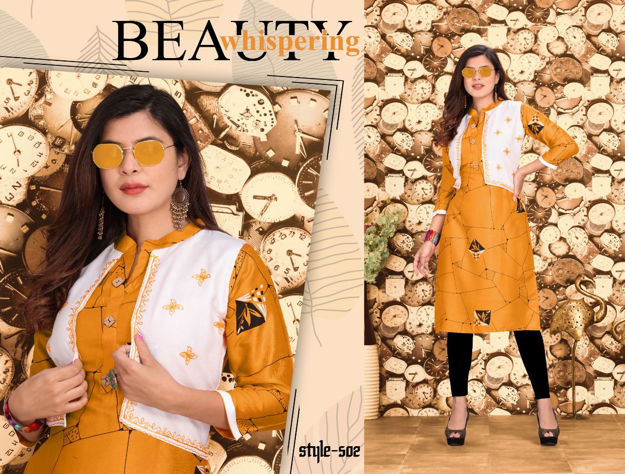Feelings Fancy Designer Ethnic Wear Rayon Kurtis With Jacket Collection
