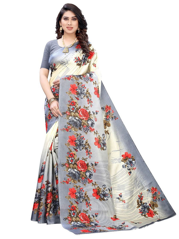 Pf 300 Designer Casual Wear Art Silk Printed Saree Collection
