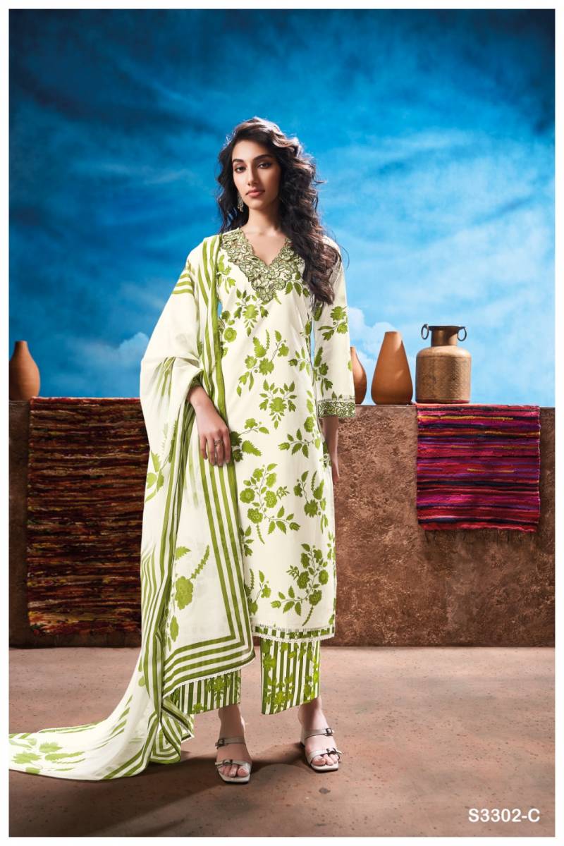 Mariska By Ganga Cotton Printed Embroidered Salwar Suit Wholesalers In Delhi