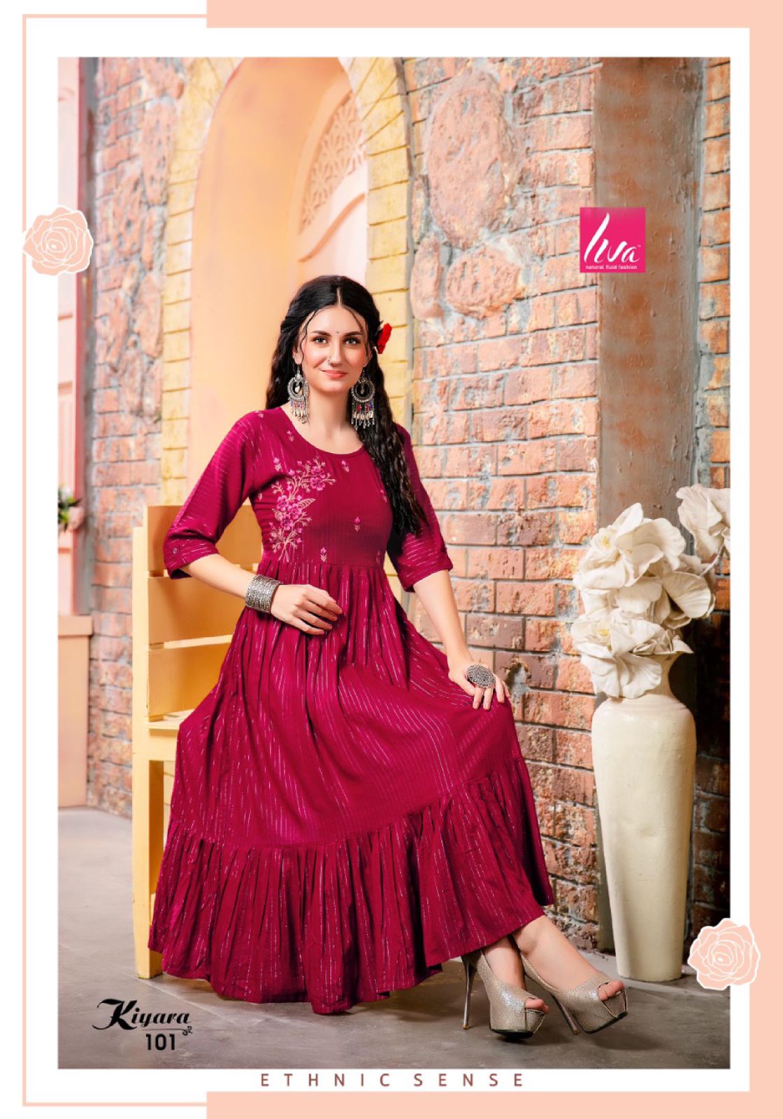 Liva Kiyara Latest Fancy Wear Rayon Lurex Designer Kurti Collection