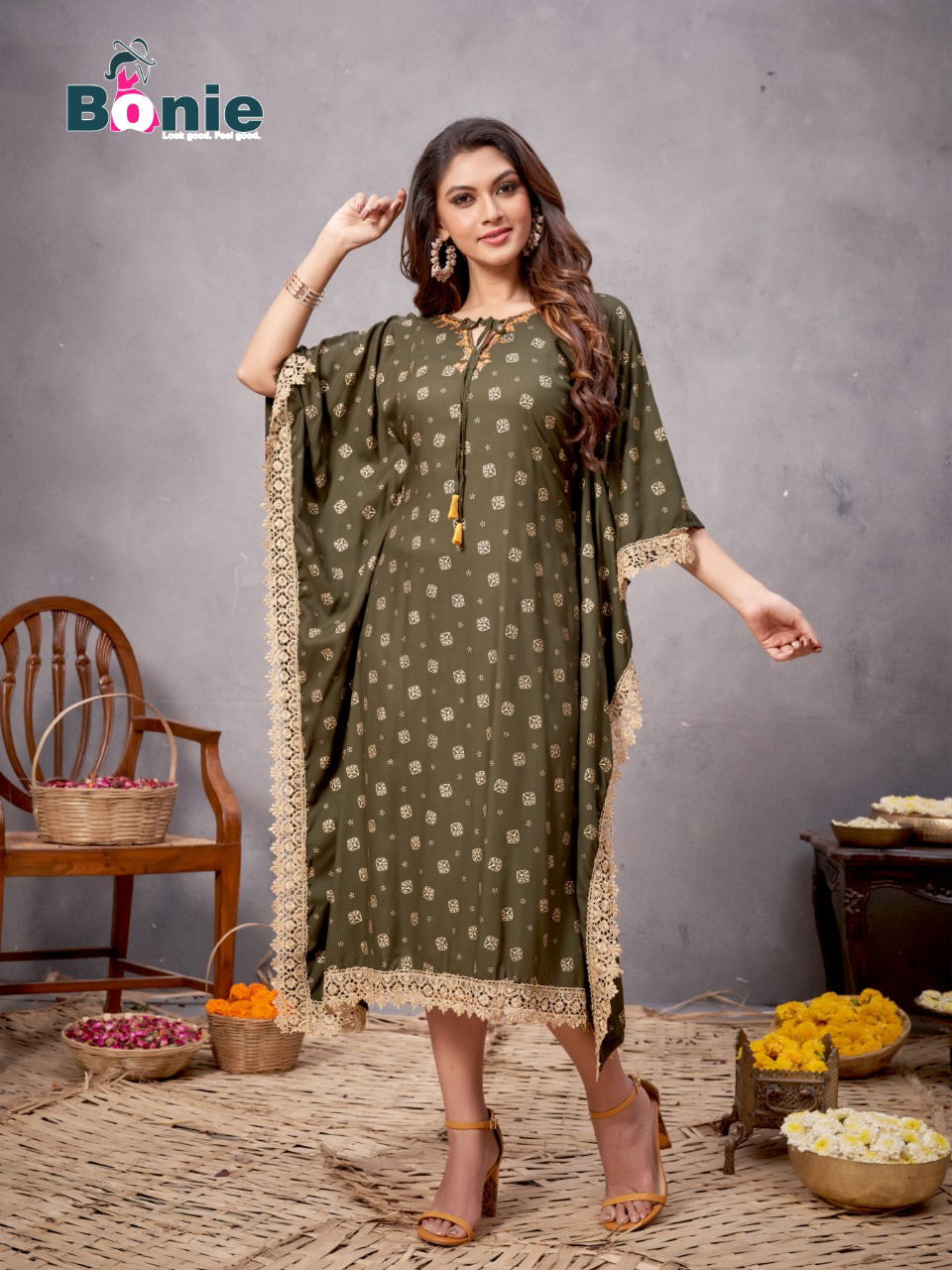 Bonie Hello Kaftan Fancy Ethnic Wear Rayon Printed Collection

