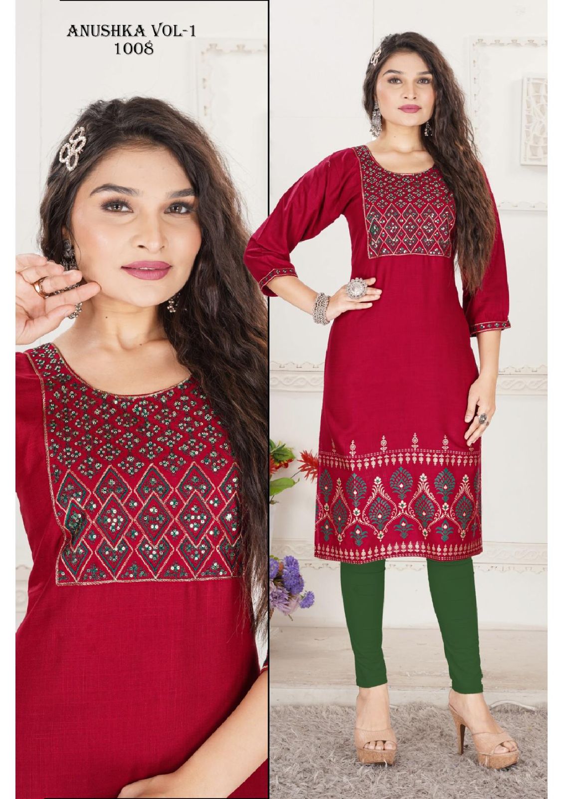 Jlf Anushka Vol 1 Sequence Work Printed Kurtis Catalog
