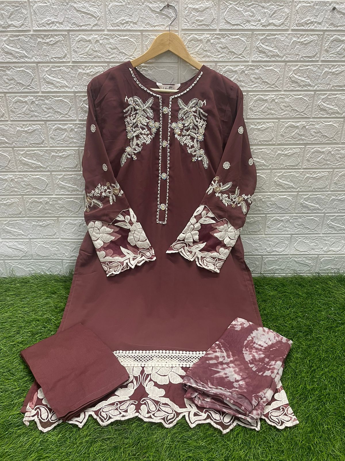 Dn 1237 Laxuria Trendz Faux Georgette Kurti With Bottom Dupatta Catalog