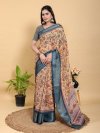 Scgt Gunjan B Linen Woven Jacquard Printed Fancy Saree