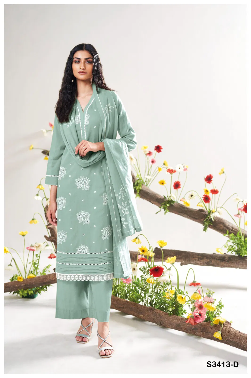 Adela 3413 By Ganga Premium Mal Embroidery Online Salwar Suit Wholesale