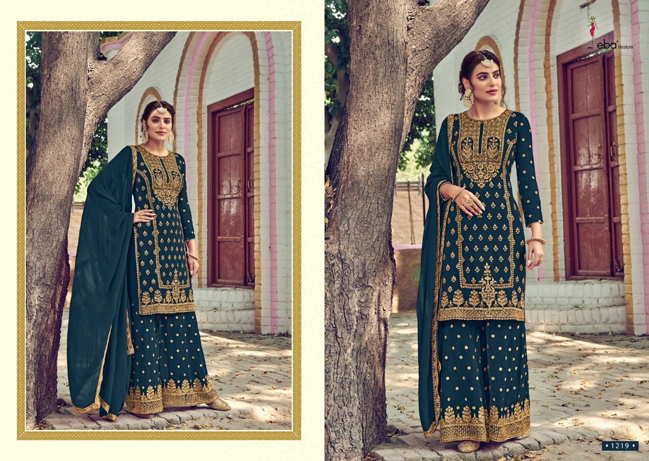Eba Rose Gold Latest Wedding Wear fancy Foux Georgette With Embroidery Work And Khatli Diamond Work Salwar Kameez Collection
