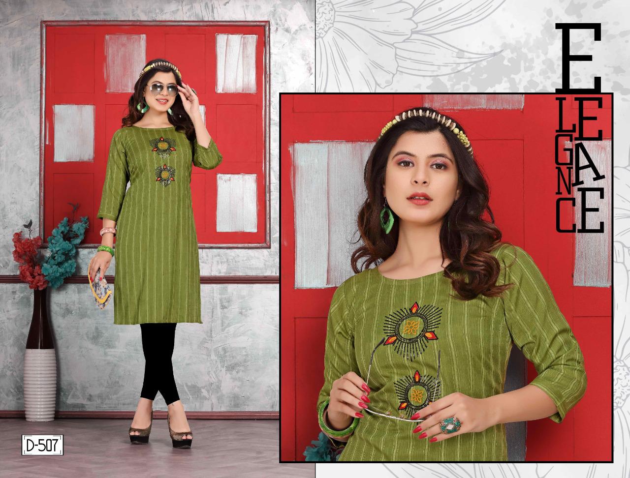 Trendy Divine Latest Fancy Regular Wear Straight Designer Rayon Kurtis Collection
