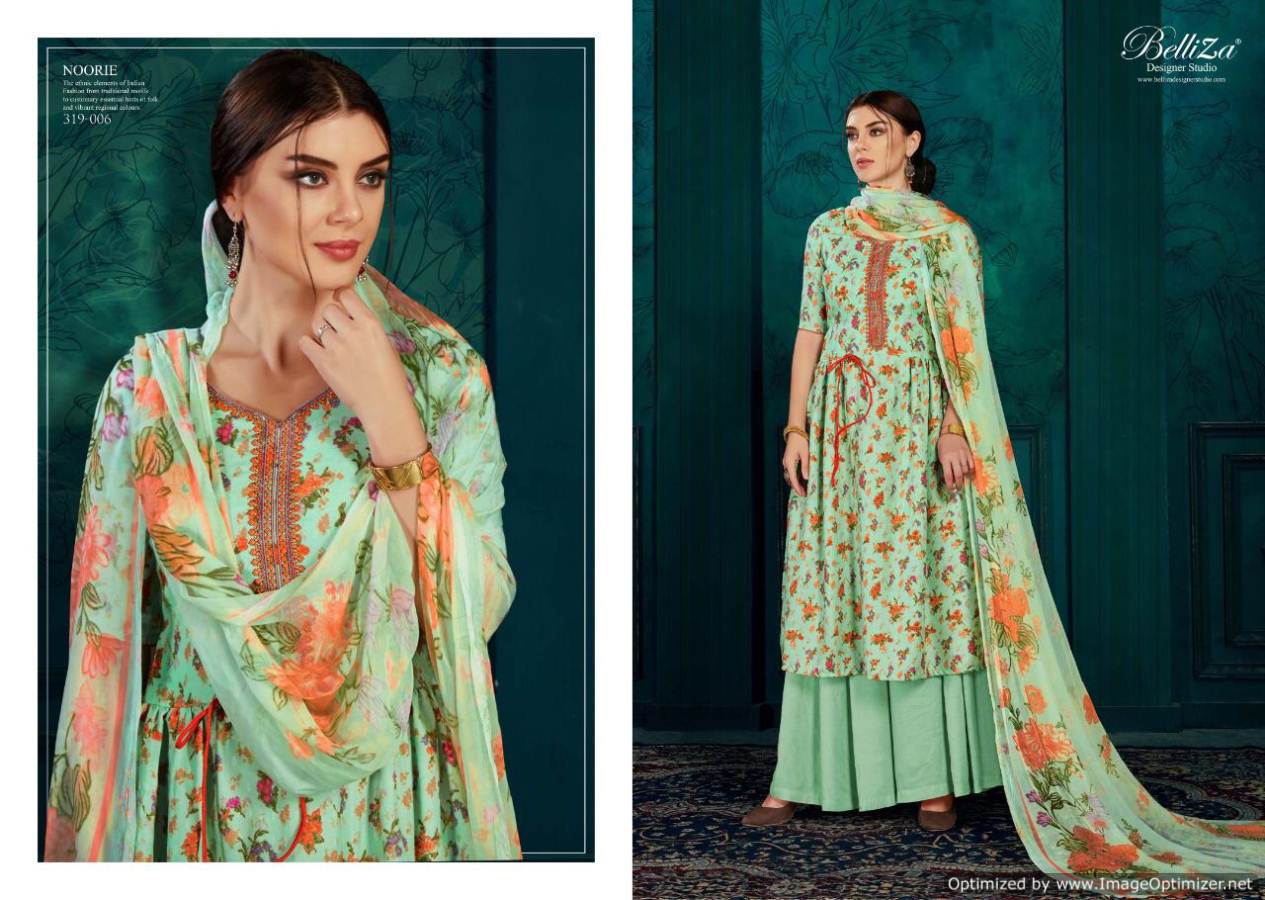 Belliza Noorie Latest Collection Of Full Printed Pure Pashmina Dresss Material Collection 