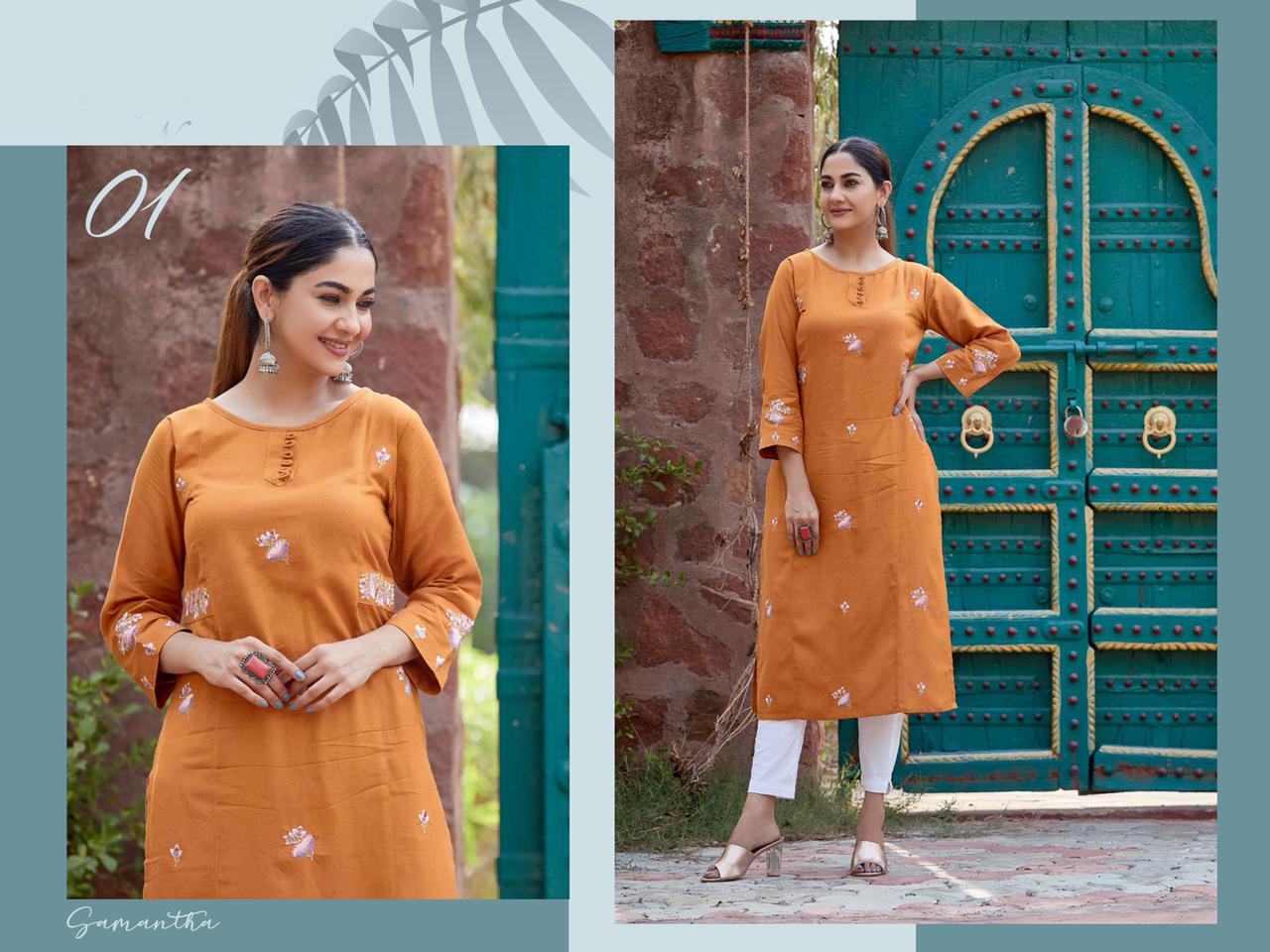 Samantha 01 New Designer Ethnic Wear Cotton Latest Kurti Collection