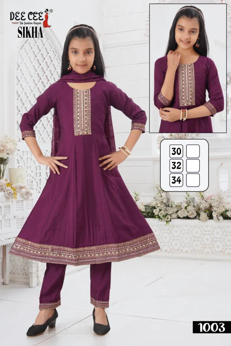 Sikha By Deecee Silk Embroidered Kurti Bottom With Dupatta Wholesale Online