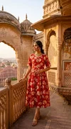 K 1060 By Naisha Cotton Printed Ladies One Piece Dress
